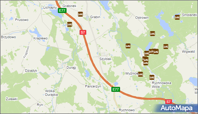 mapa Szyldak, Szyldak na mapie Targeo