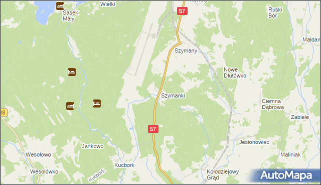 mapa Szymanki, Szymanki na mapie Targeo