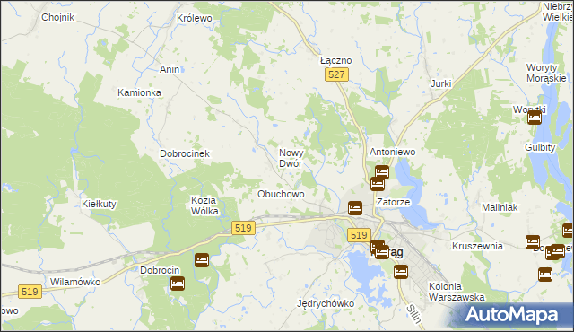 mapa Szymanowo gmina Morąg, Szymanowo gmina Morąg na mapie Targeo