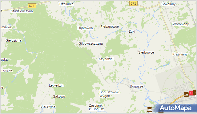 mapa Szyndziel, Szyndziel na mapie Targeo