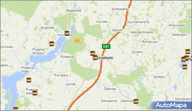 mapa Szypliszki, Szypliszki na mapie Targeo