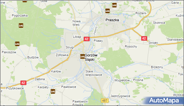 mapa Szyszków gmina Praszka, Szyszków gmina Praszka na mapie Targeo