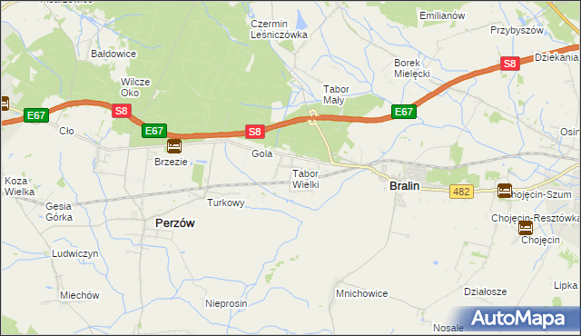 mapa Tabor Wielki, Tabor Wielki na mapie Targeo
