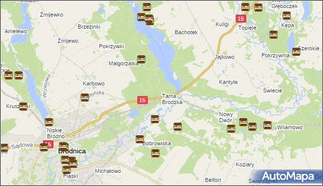 mapa Tama Brodzka, Tama Brodzka na mapie Targeo