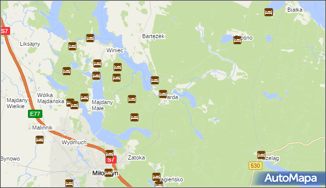 mapa Tarda, Tarda na mapie Targeo