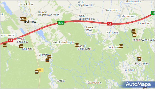 mapa Tartak Bolimowski, Tartak Bolimowski na mapie Targeo