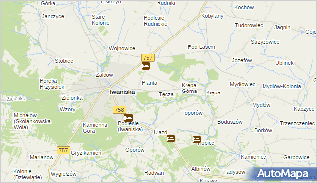 mapa Tęcza, Tęcza na mapie Targeo