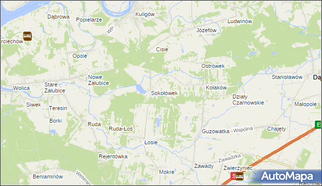 mapa Teodorów gmina Dąbrówka, Teodorów gmina Dąbrówka na mapie Targeo