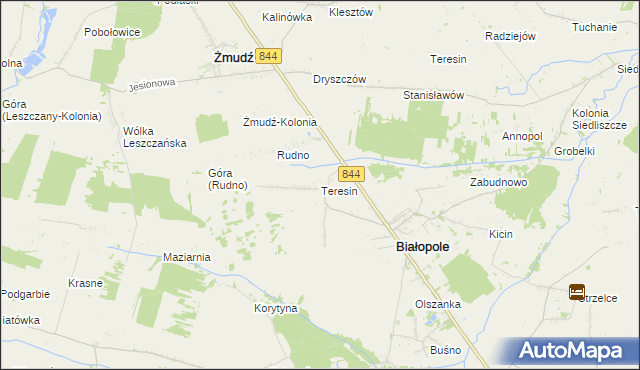 mapa Teresin gmina Białopole, Teresin gmina Białopole na mapie Targeo