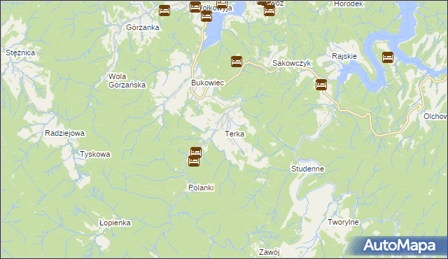 mapa Terka, Terka na mapie Targeo