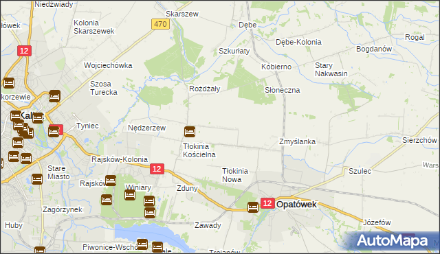 mapa Tłokinia Mała, Tłokinia Mała na mapie Targeo