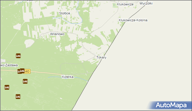 mapa Tokary gmina Mielnik, Tokary gmina Mielnik na mapie Targeo