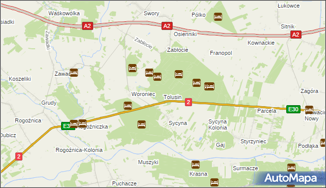 mapa Tolusin, Tolusin na mapie Targeo