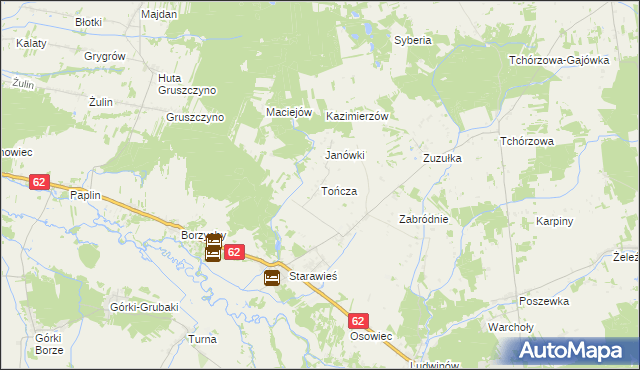 mapa Tończa gmina Liw, Tończa gmina Liw na mapie Targeo