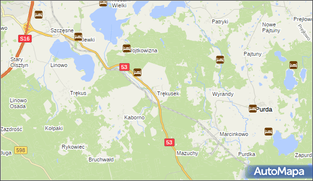 mapa Trękusek, Trękusek na mapie Targeo