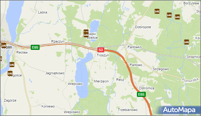 mapa Troszynek, Troszynek na mapie Targeo