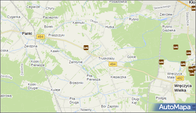 mapa Truskolasy gmina Wręczyca Wielka, Truskolasy gmina Wręczyca Wielka na mapie Targeo