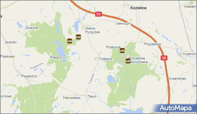 mapa Trzebórz, Trzebórz na mapie Targeo