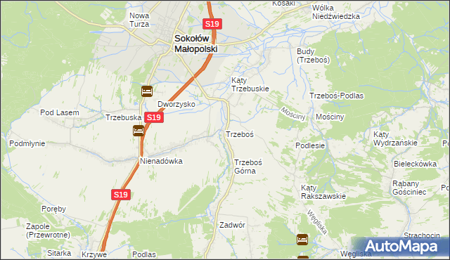 mapa Trzeboś, Trzeboś na mapie Targeo