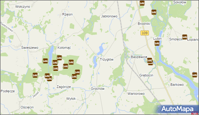 mapa Trzygłów, Trzygłów na mapie Targeo