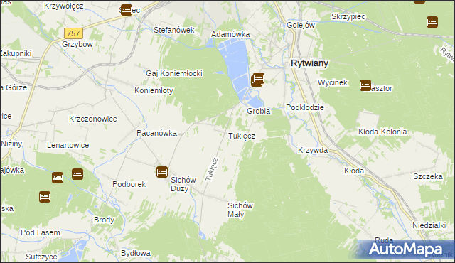 mapa Tuklęcz, Tuklęcz na mapie Targeo