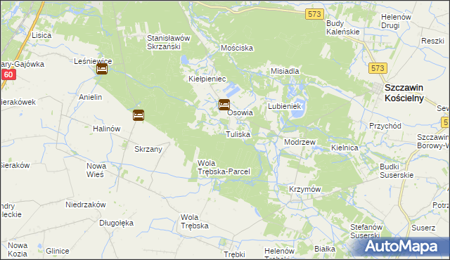 mapa Tuliska, Tuliska na mapie Targeo