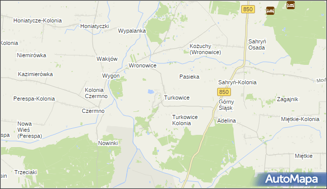 mapa Turkowice gmina Werbkowice, Turkowice gmina Werbkowice na mapie Targeo