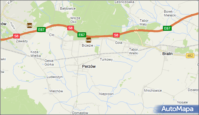 mapa Turkowy, Turkowy na mapie Targeo