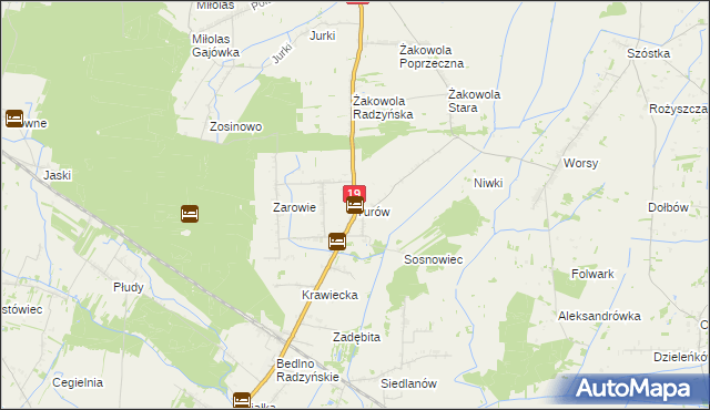 mapa Turów gmina Kąkolewnica, Turów gmina Kąkolewnica na mapie Targeo