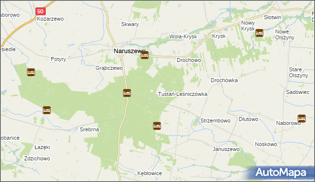 mapa Tustań-Leśniczówka, Tustań-Leśniczówka na mapie Targeo