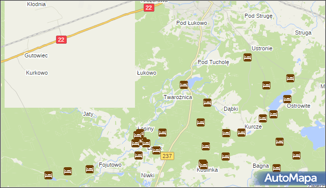 mapa Twarożnica, Twarożnica na mapie Targeo