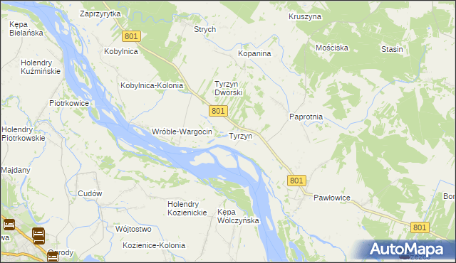 mapa Tyrzyn, Tyrzyn na mapie Targeo