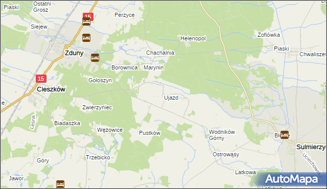 mapa Ujazd gmina Cieszków, Ujazd gmina Cieszków na mapie Targeo