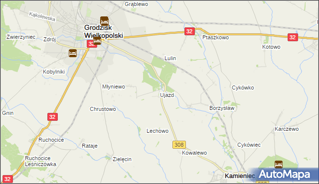 mapa Ujazd gmina Kamieniec, Ujazd gmina Kamieniec na mapie Targeo