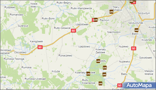 mapa Ujazdowo gmina Ciechanów, Ujazdowo gmina Ciechanów na mapie Targeo