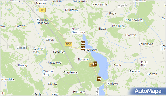 mapa Urszulewo gmina Skrwilno, Urszulewo gmina Skrwilno na mapie Targeo