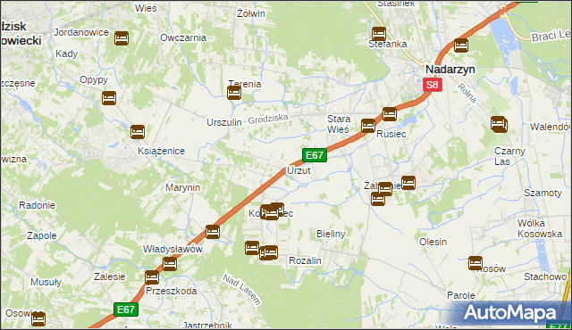 mapa Urzut, Urzut na mapie Targeo