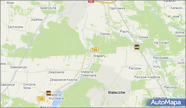 mapa Wąglany, Wąglany na mapie Targeo