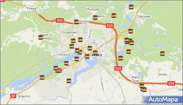 mapa Wałcz, Wałcz na mapie Targeo