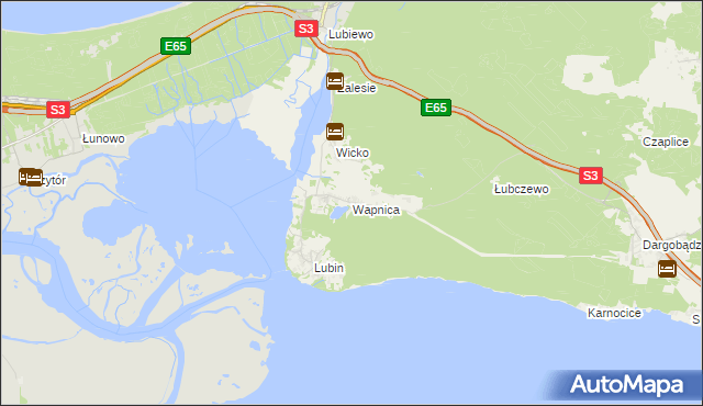 mapa Wapnica gmina Międzyzdroje, Wapnica gmina Międzyzdroje na mapie Targeo