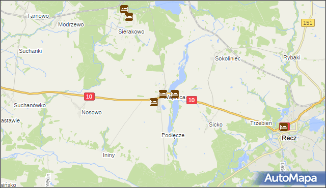 mapa Wapnica gmina Suchań, Wapnica gmina Suchań na mapie Targeo