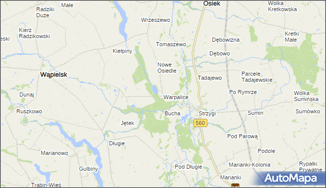 mapa Warpalice, Warpalice na mapie Targeo