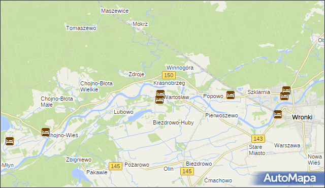 mapa Wartosław, Wartosław na mapie Targeo