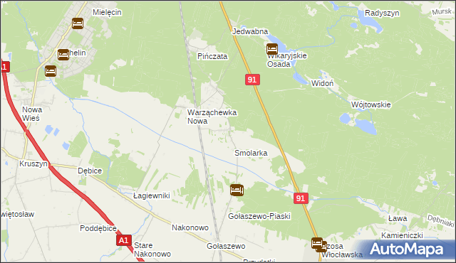 mapa Warząchewka Królewska, Warząchewka Królewska na mapie Targeo