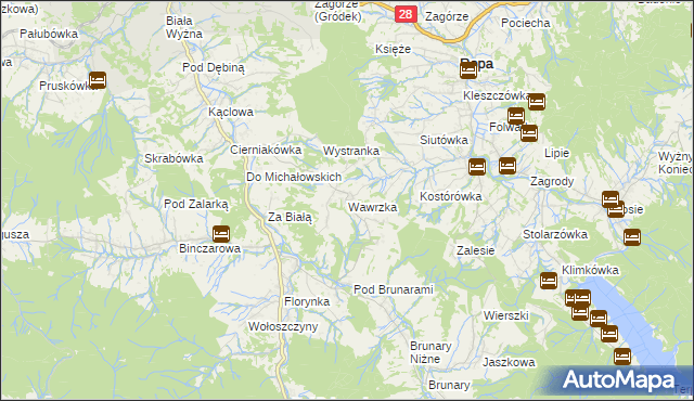 mapa Wawrzka, Wawrzka na mapie Targeo