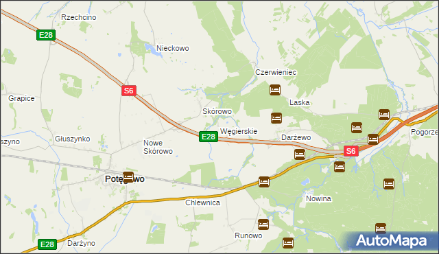 mapa Węgierskie gmina Potęgowo, Węgierskie gmina Potęgowo na mapie Targeo