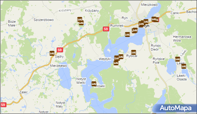 mapa Wejdyki, Wejdyki na mapie Targeo