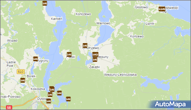 mapa Wejsuny, Wejsuny na mapie Targeo