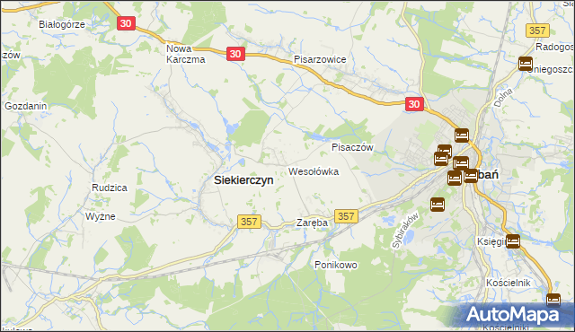 mapa Wesołówka gmina Siekierczyn, Wesołówka gmina Siekierczyn na mapie Targeo