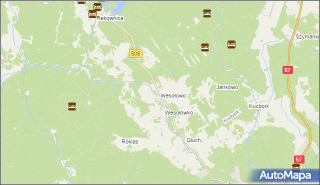 mapa Wesołowo gmina Wielbark, Wesołowo gmina Wielbark na mapie Targeo